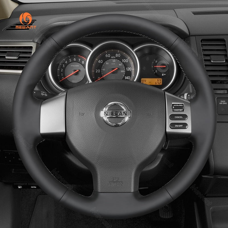 MEWANT Genuine Leather Car Steering Wheel Cove for Nissan Tiida 2004 - 2010 - Mewant Cover