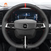 MEWANT Genuine Leather Car Steering Wheel Cove for Opel Astra 2022 - 2024 - Alcantara, Leather, Carbon Fiber, Easy Install, Non - Slip, Best Steering Wheel Cover