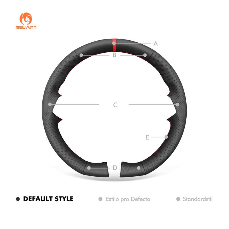 MEWANT Genuine Leather Car Steering Wheel Cove for Opel Astra 2022 - 2024 - Alcantara, Leather, Carbon Fiber, Easy Install, Non - Slip, Best Steering Wheel Cover