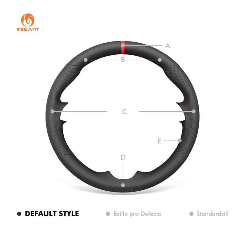 MEWANT Genuine Leather Car Steering Wheel Cove for Seat Ibiza (6J)/ Mii - Alcantara, Leather, Carbon Fiber, Easy Install, Non - Slip, Best Steering Wheel Cover