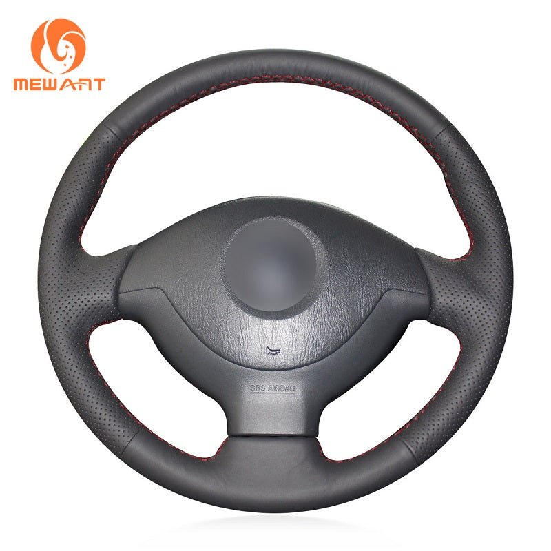MEWANT Genuine Leather Car Steering Wheel Cove for Suzuki Jimny - Alcantara, Leather, Carbon Fiber, Easy Install, Non - Slip, Best Steering Wheel Cover