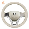 MEWANT Genuine Leather Car Steering Wheel Cove for Suzuki Spacia / Wagon R / Hustler / solio / XBee - Alcantara, Leather, Carbon Fiber, Easy Install, Non - Slip, Best Steering Wheel Cover