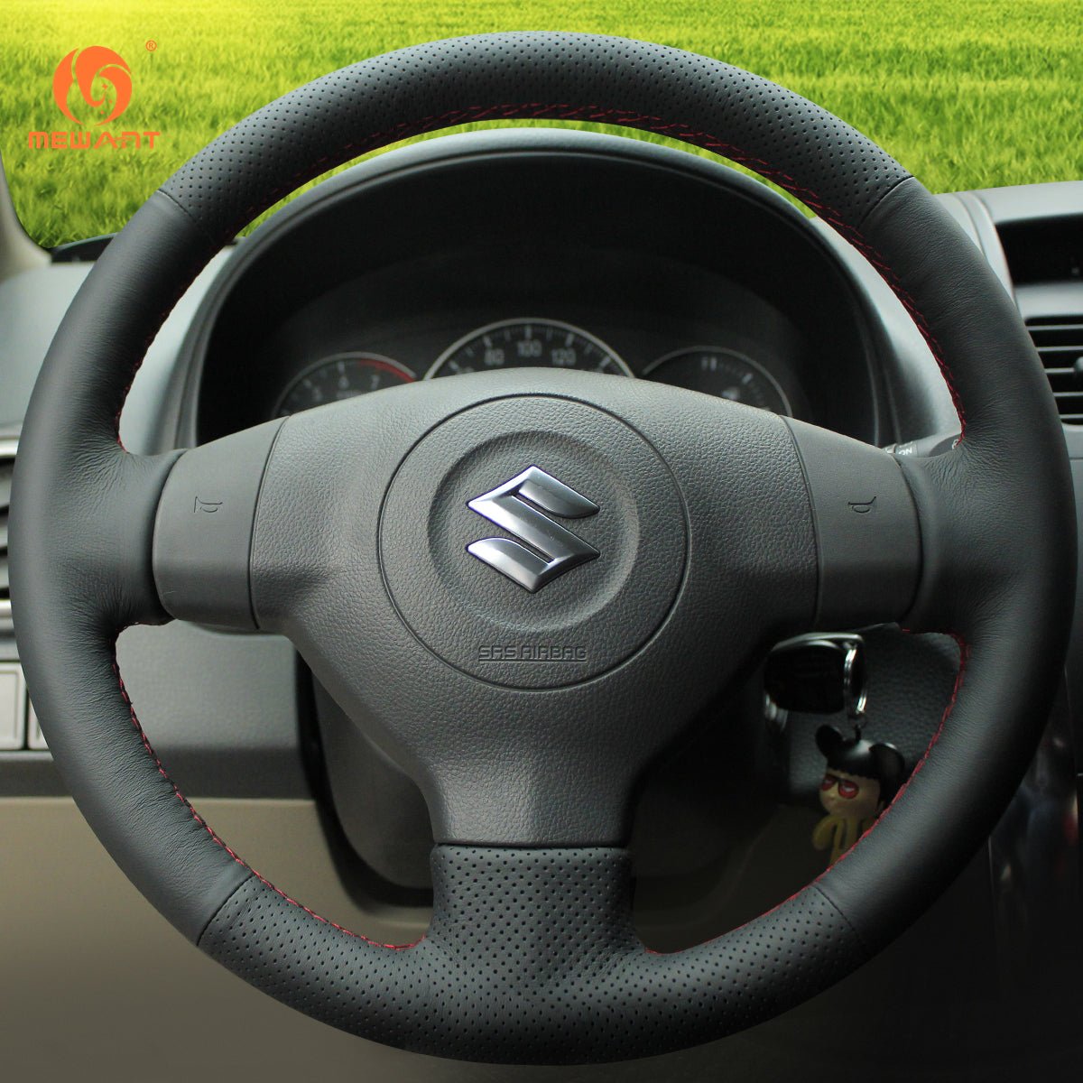 MEWANT Genuine Leather Car Steering Wheel Cove for Suzuki SX4 / Alto/ Swift/ Splash - Mewant Cover