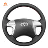 MEWANT Genuine Leather Car Steering Wheel Cove for Toyota Fortuner 2011 - 2015 / Hilux 2011 - 2015 - Alcantara, Leather, Carbon Fiber, Easy Install, Non - Slip, Best Steering Wheel Cover