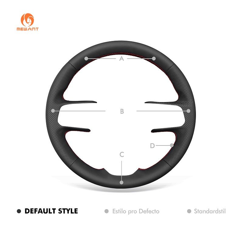 MEWANT Genuine Leather Car Steering Wheel Cove for Toyota Fortuner 2011 - 2015 / Hilux 2011 - 2015 - Alcantara, Leather, Carbon Fiber, Easy Install, Non - Slip, Best Steering Wheel Cover