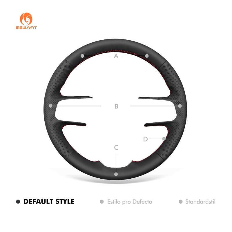 MEWANT Genuine Leather Car Steering Wheel Cove for Toyota Fortuner 2011 - 2015 / Hilux 2011 - 2015 - Alcantara, Leather, Carbon Fiber, Easy Install, Non - Slip, Best Steering Wheel Cover
