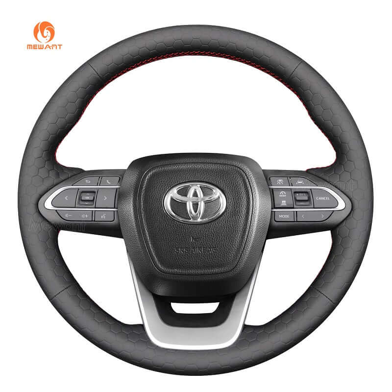 MEWANT Genuine Leather Car Steering Wheel Cove for Toyota Innova 2020 - 2023 - Alcantara, Leather, Carbon Fiber, Easy Install, Non - Slip, Best Steering Wheel Cover