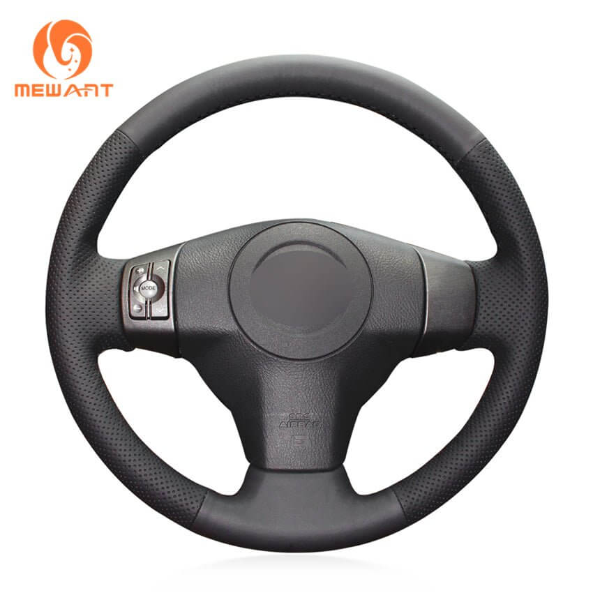 MEWANT Genuine Leather Car Steering Wheel Cove for Toyota RAV4/ Yaris/ Yaris (Vitz)/ Urban Cruiser/ Passo Sette/ Vanguard/ Ist 2005 - 2016 - Alcantara, Leather, Carbon Fiber, Easy Install, Non - Slip, Best Steering Wheel Cover