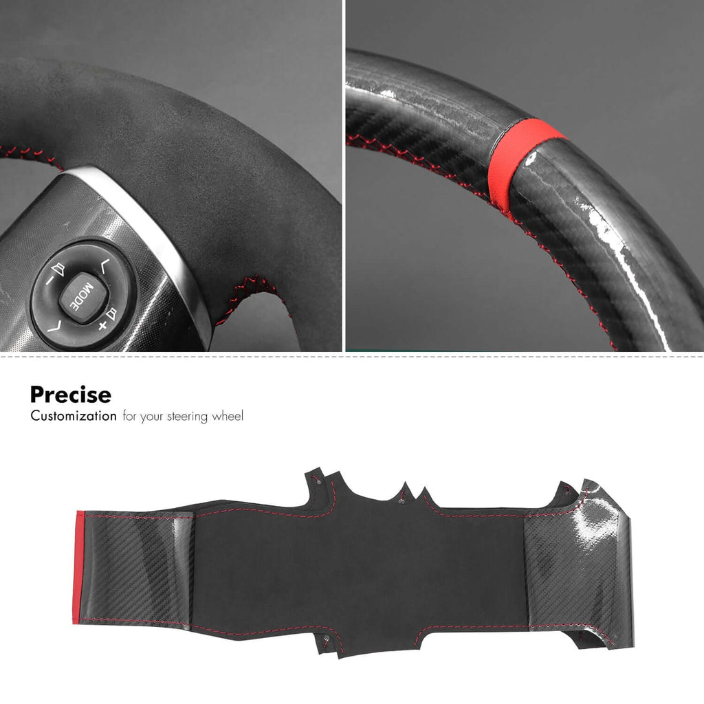 MEWANT Genuine Leather Car Steering Wheel Cove for Toyota Sienta 2015 - 2024 - Alcantara, Leather, Carbon Fiber, Easy Install, Non - Slip, Best Steering Wheel Cover