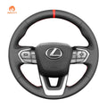 MEWANT Genuine Leather Car Steering Wheel Cover for Lexus RX350 NX350 2022 - 2024 - Alcantara, Leather, Carbon Fiber, Easy Install, Non - Slip, Best Steering Wheel Cover