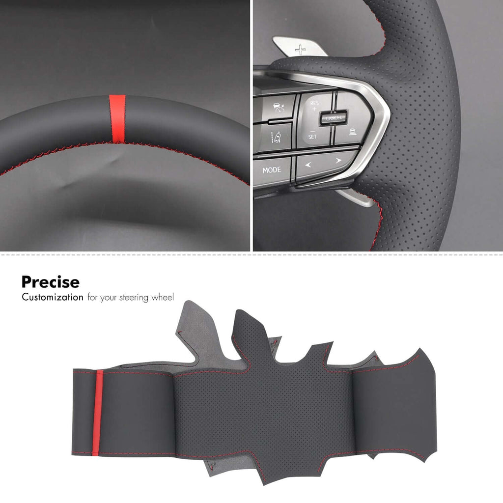 MEWANT Genuine Leather Car Steering Wheel Cover for Lexus RX350 NX350 2022 - 2024 - Alcantara, Leather, Carbon Fiber, Easy Install, Non - Slip, Best Steering Wheel Cover