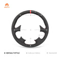 MEWANT Grey Leather Car Steering Wheel Cover for Audi A3 (8V) Sportback A4 (B8) Avant A6 (C7) A8 (D4) Q3 (8U) Q5 (8R) Q7 (4L) - Alcantara, Leather, Carbon Fiber, Easy Install, Non - Slip, Best Steering Wheel Cover