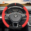 MEWANT Hand DIY Black Leather Suede Car Steering Wheel Cover for Volkswagen VW Golf 7 Golf Alltrack Golf SportWagen Jetta Passat Tiguan e - Golf Arteon Atlas - Mewant Cover