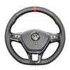 MEWANT Hand DIY Black Leather Suede Car Steering Wheel Cover for Volkswagen VW Golf 7 Golf Alltrack Golf SportWagen Jetta Passat Tiguan e - Golf Arteon Atlas - Mewant Cover