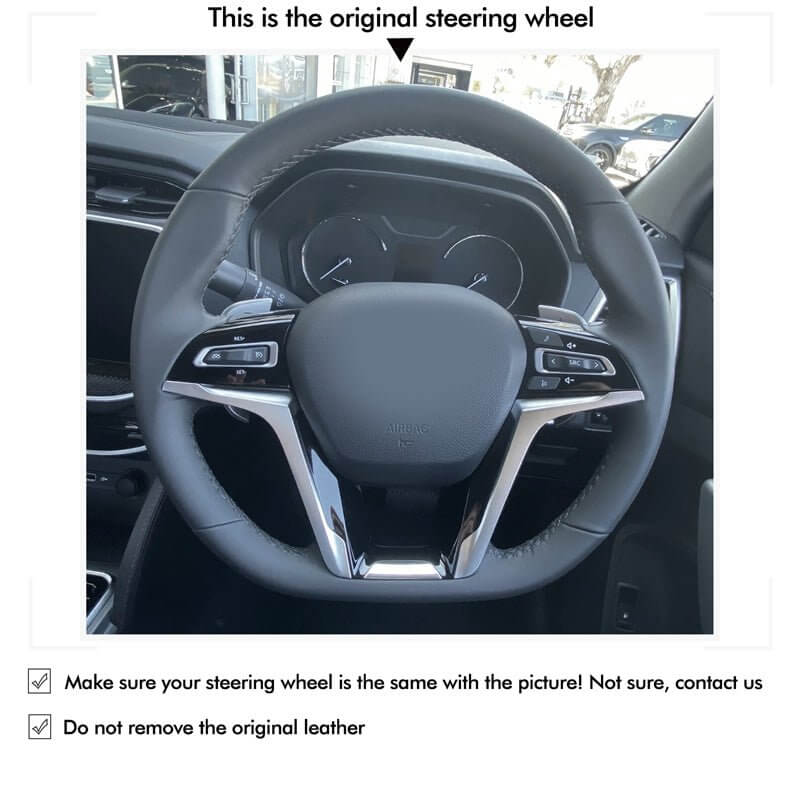 MEWANT Hand Sewing Car Steering Wheel Cover for LDV Maxus D90 2017 - 2020 - Alcantara, Leather, Carbon Fiber, Easy Install, Non - Slip, Best Steering Wheel Cover