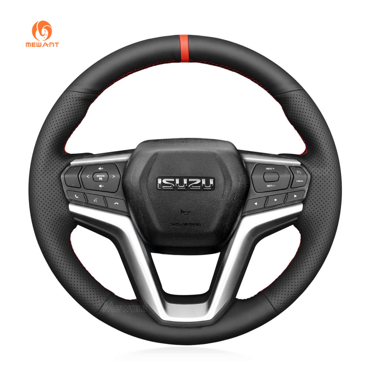 MEWANT Hand Sewn Alcantara Car Steering Wheel Cover for Isuzu D - MAX 2021 - 2022 - Alcantara, Leather, Carbon Fiber, Easy Install, Non - Slip, Best Steering Wheel Cover