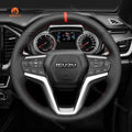 MEWANT Hand Sewn Alcantara Car Steering Wheel Cover for Isuzu D - MAX 2021 - 2022 - Alcantara, Leather, Carbon Fiber, Easy Install, Non - Slip, Best Steering Wheel Cover
