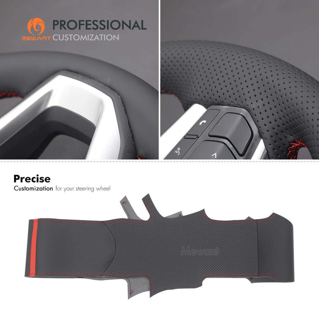 MEWANT Hand Sewn Alcantara Car Steering Wheel Cover for Isuzu D - MAX 2021 - 2022 - Alcantara, Leather, Carbon Fiber, Easy Install, Non - Slip, Best Steering Wheel Cover