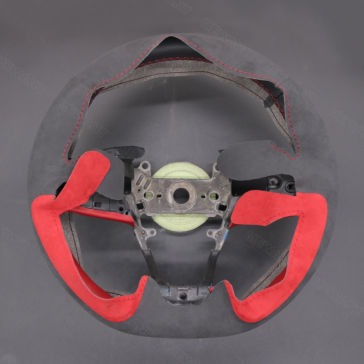 MEWANT Hand Stitch Alcantara Car Steering Wheel Cover for Honda Civic Type R (X/10) 2017 - 2021 for Honda - Alcantara, Leather, Carbon Fiber, Easy Install, Non - Slip, Best Steering Wheel Cover