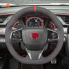 MEWANT Hand Stitch Alcantara Car Steering Wheel Cover for Honda Civic Type R (X/10) 2017 - 2021 for Honda - Alcantara, Leather, Carbon Fiber, Easy Install, Non - Slip, Best Steering Wheel Cover