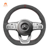 MEWANT Hand Stitch Alcantara Car Steering Wheel Cover for Mercedes Benz W177 W205 C118 C257 W213 W463 H247 X247 W167 W222 - Alcantara, Leather, Carbon Fiber, Easy Install, Non - Slip, Best Steering Wheel Cover