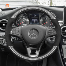 Load image into Gallery viewer, MEWANT Hand Stitch Alcantara Car Steering Wheel Cover for Mercedes Benz W205 C117 C218 W213 X156 X253 C253 W166 X166 W447 - Mewant Cover
