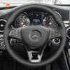 MEWANT Hand Stitch Alcantara Car Steering Wheel Cover for Mercedes Benz W205 C117 C218 W213 X156 X253 C253 W166 X166 W447 - Alcantara, Leather, Carbon Fiber, Easy Install, Non - Slip, Best Steering Wheel Cover