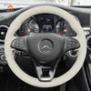 MEWANT Hand Stitch Alcantara Car Steering Wheel Cover for Mercedes Benz W205 C117 C218 W213 X156 X253 C253 W166 X166 W447 - Alcantara, Leather, Carbon Fiber, Easy Install, Non - Slip, Best Steering Wheel Cover