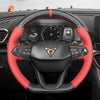 MEWANT Hand Stitch Alcantara Car Steering Wheel Cover for Seat Cupra Leon 2020 - 2021 - Alcantara, Leather, Carbon Fiber, Easy Install, Non - Slip, Best Steering Wheel Cover
