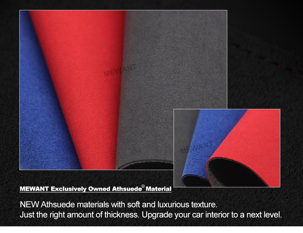 MEWANT Hand Stitch Athsuede Car Steering Wheel Cover for Mini Coupe Clubman Clubvan Roadster - Alcantara, Leather, Carbon Fiber, Easy Install, Non - Slip, Best Steering Wheel Cover