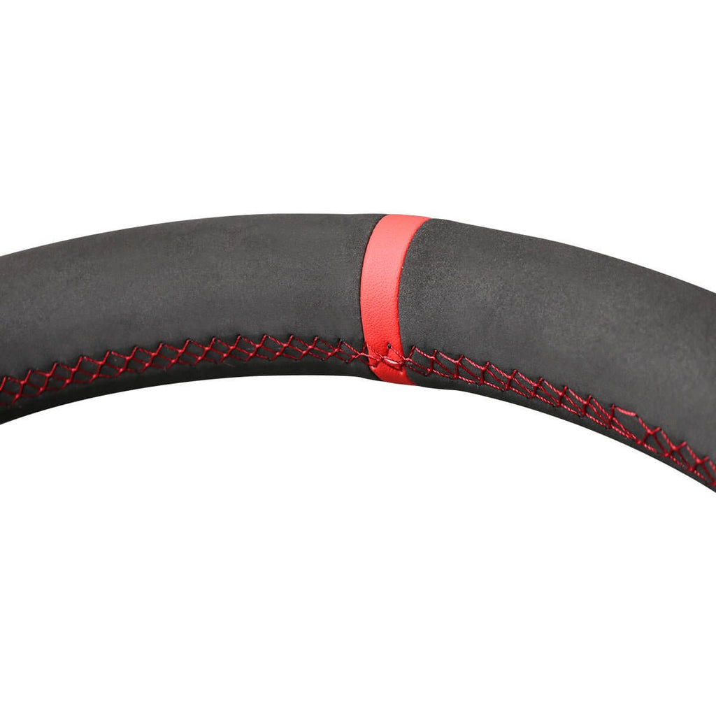 MEWANT Hand Stitch Balck Suede Car Steering Wheel Cover for Toyota Corolla Caldina RAV4 Wish for Scion tC xA xB 2002 - 2009 - Alcantara, Leather, Carbon Fiber, Easy Install, Non - Slip, Best Steering Wheel Cover
