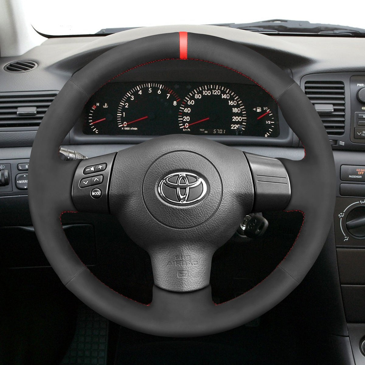 MEWANT Hand Stitch Balck Suede Car Steering Wheel Cover for Toyota Corolla Caldina RAV4 Wish for Scion tC xA xB - Mewant Cover