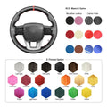 MEWANT Hand Stitch Black Carbon Fiber Leather Car Steering Wheel Cover for Toyota Hilux 2015 - 2021 / Fortuner 2015 - 2021 - Alcantara, Leather, Carbon Fiber, Easy Install, Non - Slip, Best Steering Wheel Cover