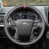 MEWANT Hand Stitch Black Carbon Fiber Leather Car Steering Wheel Cover for Toyota Land Cruiser Prado Crown - Mewant Cover