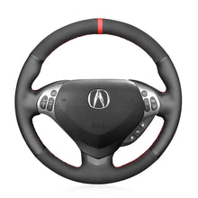 Bild in den Galerie-Viewer laden, MEWANT Hand Stitch Black Genuine Leather Car Steering Wheel Cover for Acura TL 2007 - 2008 - Mewant Cover
