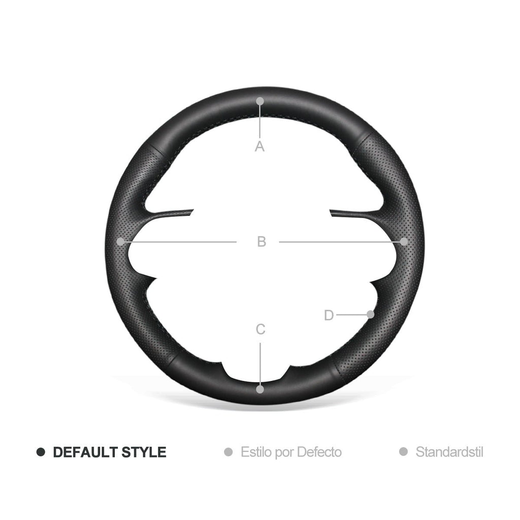 MEWANT Hand Stitch Black Genuine Leather Car Steering Wheel Cover for Jeep Compass 2017 / Renegade 2016 - 2017 - Alcantara, Leather, Carbon Fiber, Easy Install, Non - Slip, Best Steering Wheel Cover