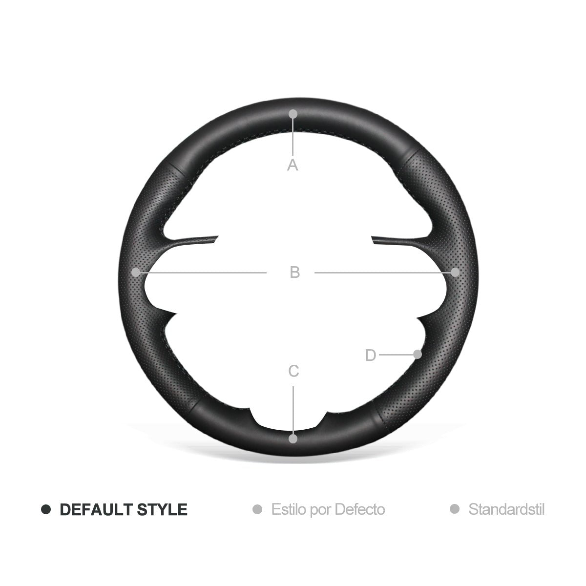 MEWANT Hand Stitch Black Genuine Leather Car Steering Wheel Cover for Jeep Compass 2017 / Renegade 2016 - 2017 - Alcantara, Leather, Carbon Fiber, Easy Install, Non - Slip, Best Steering Wheel Cover