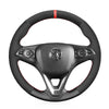 MEWANT Hand Stitch Black Genuine Leather Suede Car Steering Wheel Cover for Opel Astra K Corsa E Crossland Grandland Insignia Zafira - Mewant Cover