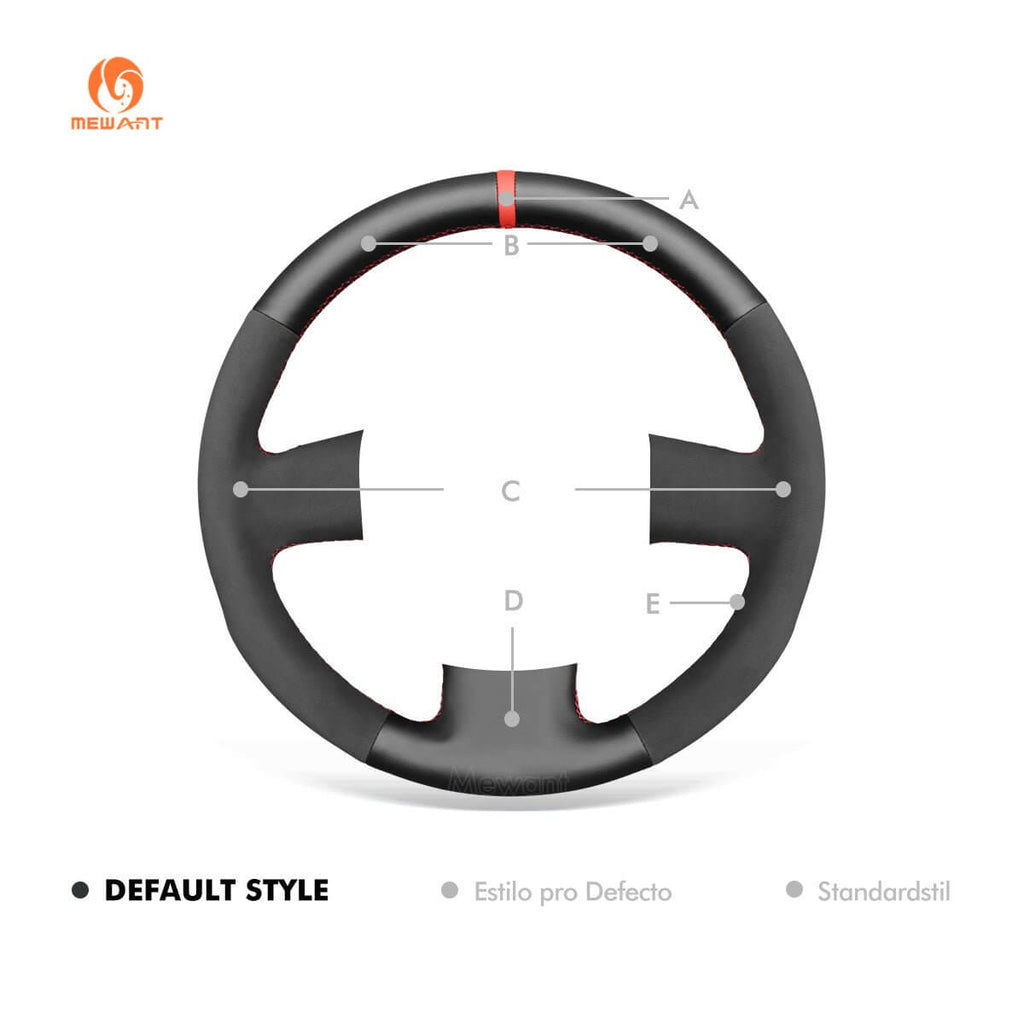 MEWANT Hand Stitch Black Leather Car Steering Wheel Cover for Audi A3 (8P) Sportback A4 (B7) Avant A6 (C6) S4 Seat Exeo 2009 - 2012 - Alcantara, Leather, Carbon Fiber, Easy Install, Non - Slip, Best Steering Wheel Cover