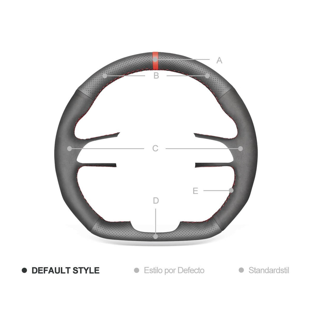 MEWANT Hand Stitch Black Leather Car Steering Wheel Cover for Audi Q3 2018 - 2019 Q5 SQ5 2017 - 2019 Q7 SQ7 2015 - 2019 Q8 SQ8 2018 - 2019 - Alcantara, Leather, Carbon Fiber, Easy Install, Non - Slip, Best Steering Wheel Cover
