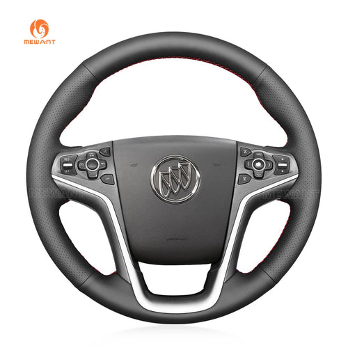 MEWANT Hand Stitch Black Leather Car Steering Wheel Cover for Buick Lacrosse 2010 - 2013 / Regal 2011 - 2013 / for Chevrolet Equinox 2010 - 2016 - Mewant Cover