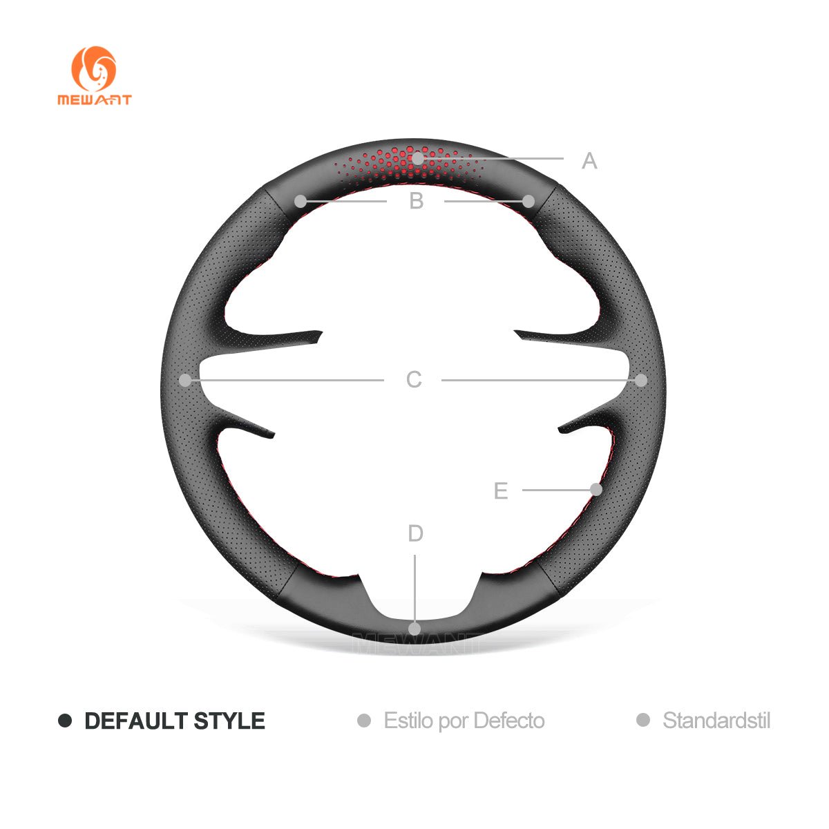 MEWANT Hand Stitch Black Leather Car Steering Wheel Cover for Opel Vauxhall Insignia Buick Regal - Alcantara, Leather, Carbon Fiber, Easy Install, Non - Slip, Best Steering Wheel Cover