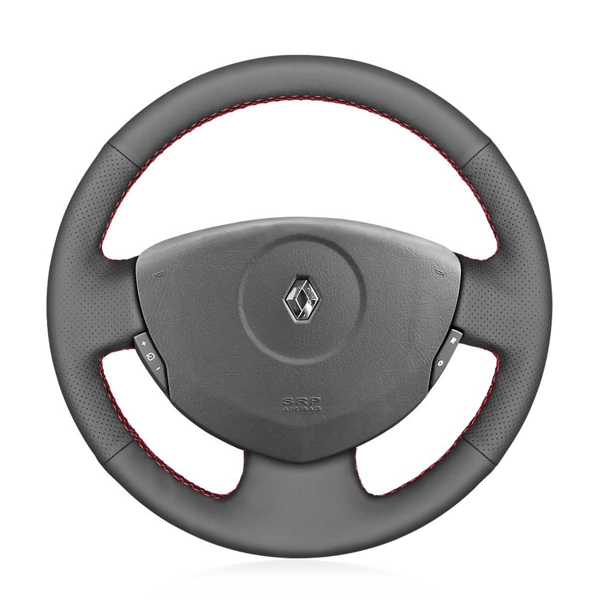 MEWANT Hand Stitch Black Leather Car Steering Wheel Cover for Renault Clio Twingo / for Dacia Sandero - Mewant Cover