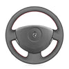 MEWANT Hand Stitch Black Leather Car Steering Wheel Cover for Renault Clio Twingo / for Dacia Sandero - Mewant Cover