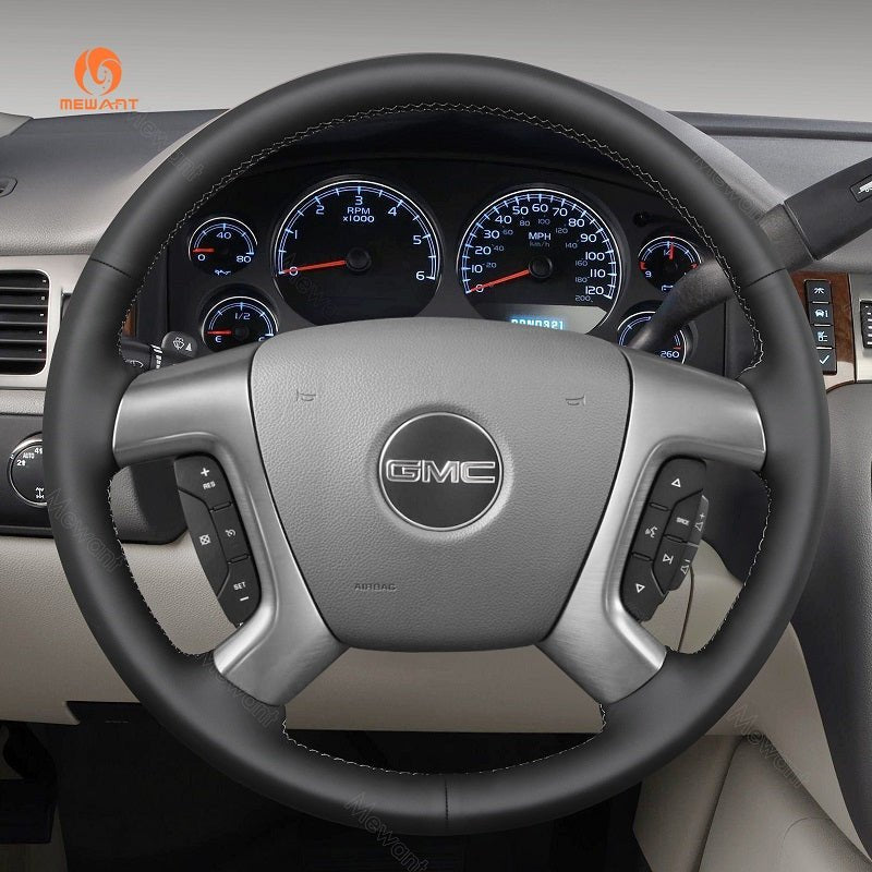 MEWANT Hand Stitch Black Leather Suede Car for Chevrolet Captiva 2007 - 2014 / Daewoo Winstorm / Silverado 2007 - 2013 / - Alcantara, Leather, Carbon Fiber, Easy Install, Non - Slip, Best Steering Wheel Cover