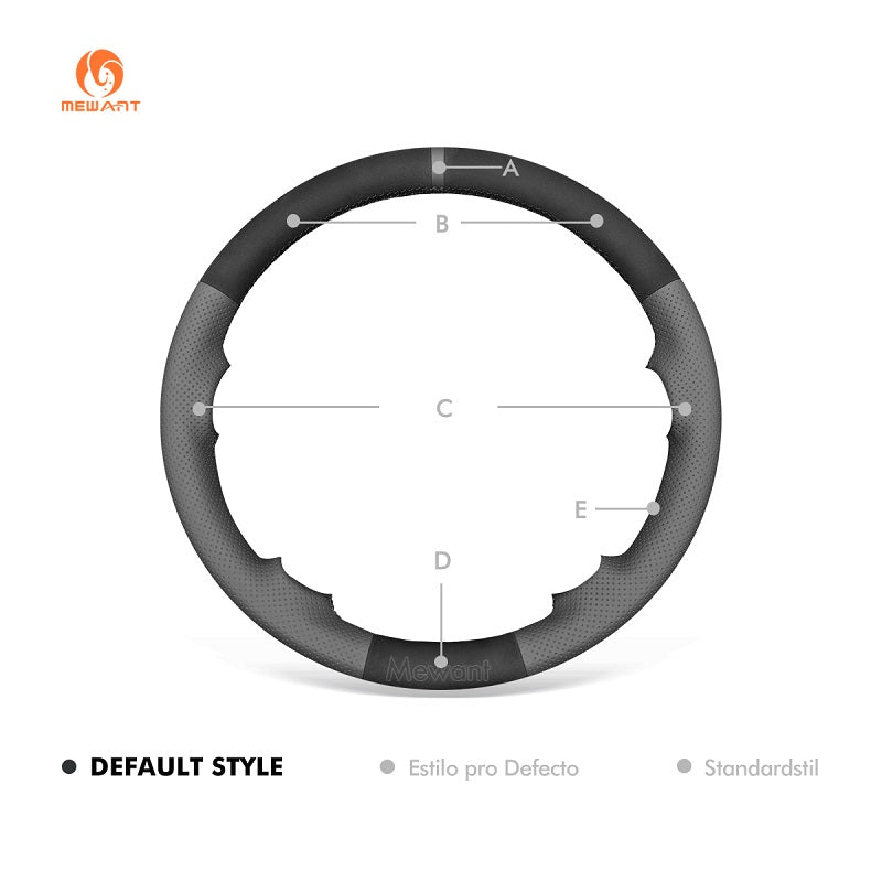 MEWANT Hand Stitch Black Leather Suede Car for Chevrolet Captiva 2007 - 2014 / Daewoo Winstorm / Silverado 2007 - 2013 / - Alcantara, Leather, Carbon Fiber, Easy Install, Non - Slip, Best Steering Wheel Cover