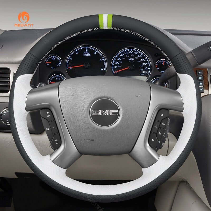 MEWANT Hand Stitch Black Leather Suede Car for Chevrolet Captiva 2007 - 2014 / Daewoo Winstorm / Silverado 2007 - 2013 / - Alcantara, Leather, Carbon Fiber, Easy Install, Non - Slip, Best Steering Wheel Cover