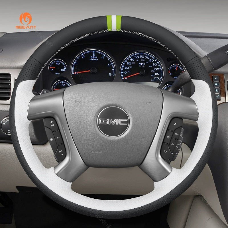 MEWANT Hand Stitch Black Leather Suede Car for Chevrolet Captiva 2007 - 2014 / Daewoo Winstorm / Silverado 2007 - 2013 / - Alcantara, Leather, Carbon Fiber, Easy Install, Non - Slip, Best Steering Wheel Cover