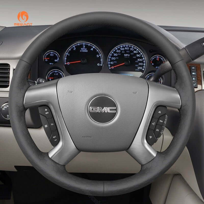 MEWANT Hand Stitch Black Leather Suede Car for Chevrolet Captiva 2007 - 2014 / Daewoo Winstorm / Silverado 2007 - 2013 / - Alcantara, Leather, Carbon Fiber, Easy Install, Non - Slip, Best Steering Wheel Cover
