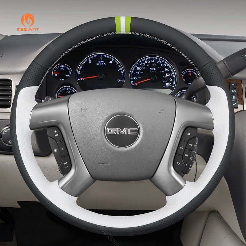 MEWANT Hand Stitch Black Leather Suede Car for Chevrolet Captiva 2007 - 2014 / Daewoo Winstorm / Silverado 2007 - 2013 / - Alcantara, Leather, Carbon Fiber, Easy Install, Non - Slip, Best Steering Wheel Cover